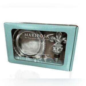 NWT Mariposa Wine Set (Coaster and Bottle Stopper)